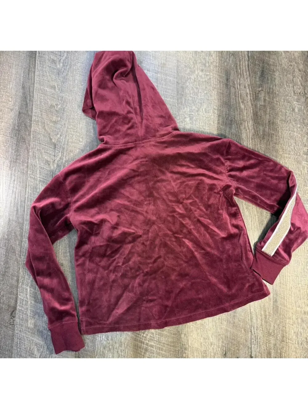 Justice Active burgundy velour hoodie